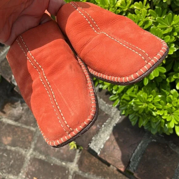 Cole Haan Orange suede mule loafer size 8 1/2 - Picture 5 of 10